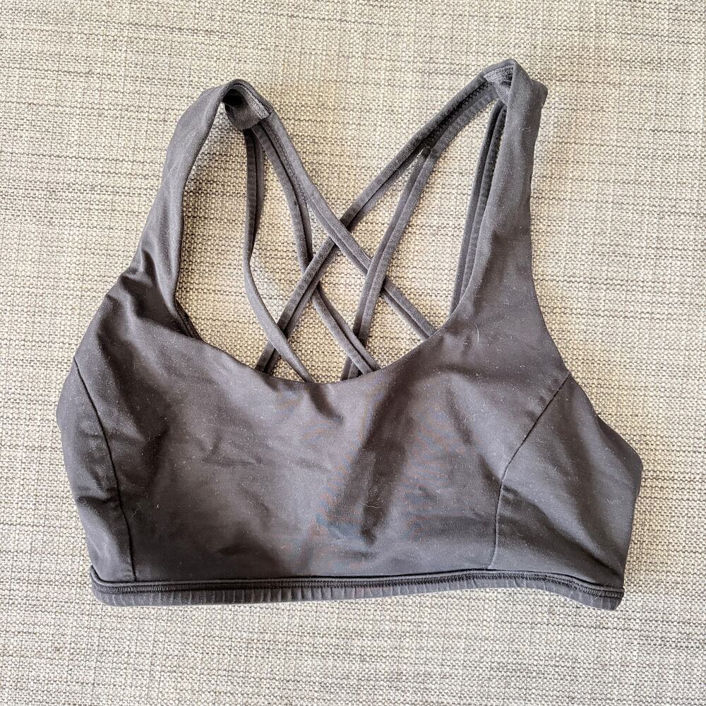 Lululemon Free To Be Serene Sports Bra Black Support Crisscross Back Size 6